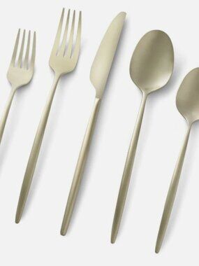 Cambridge 505220CKW12R Gaze Champagne Satin 20-Piece Flatware Set, Service for 4